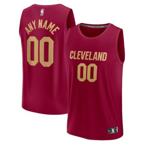 Cleveland Cavaliers Fanatics Fast Break Custom Jersey - Wine - - Front View