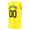 Utah Jazz Fashion7 Fast Break Replica Custom Jersey - Yellow - Detail View