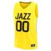 Utah Jazz Fashion7 Fast Break Replica Custom Jersey - Yellow - Side View