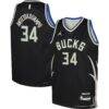 Giannis Antetokounmpo Milwaukee Bucks Jordan Brand Youth Swingman Jersey - Black - Front View