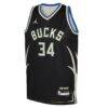 Giannis Antetokounmpo Milwaukee Bucks Jordan Brand Youth Swingman Jersey - Black - Side View