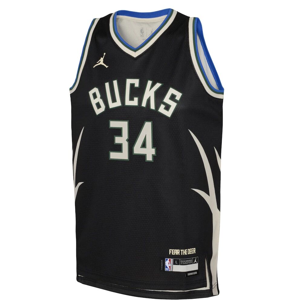 Giannis Antetokounmpo Milwaukee Bucks Jordan Brand Youth Swingman Jersey - Statement Edition