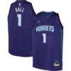 LaMelo Ball Charlotte Hornets Jordan Brand Youth Swingman Jersey - Purple - Front View