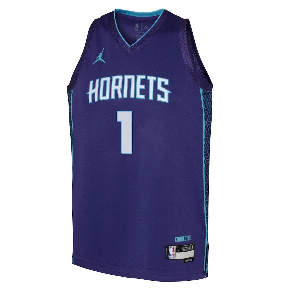 LaMelo Ball Charlotte Hornets Jordan Brand Youth Swingman Jersey – Statement Edition