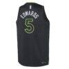 Anthony Edwards Minnesota Timberwolves Jordan Brand Youth Swingman Jersey - Black - Detail View