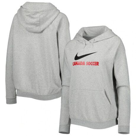 Canada Soccer Nike Women's Lockup Varsity Fleece Raglan Pullover Hoodie - - Front View
