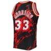 Alonzo Mourning Miami Heat Mitchell & Ness 1996/97 Hardwood Classics Marble Swingman Jersey - Black - Detail View