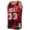 Alonzo Mourning Miami Heat Mitchell & Ness 1996/97 Hardwood Classics Marble Swingman Jersey - Black - Side View