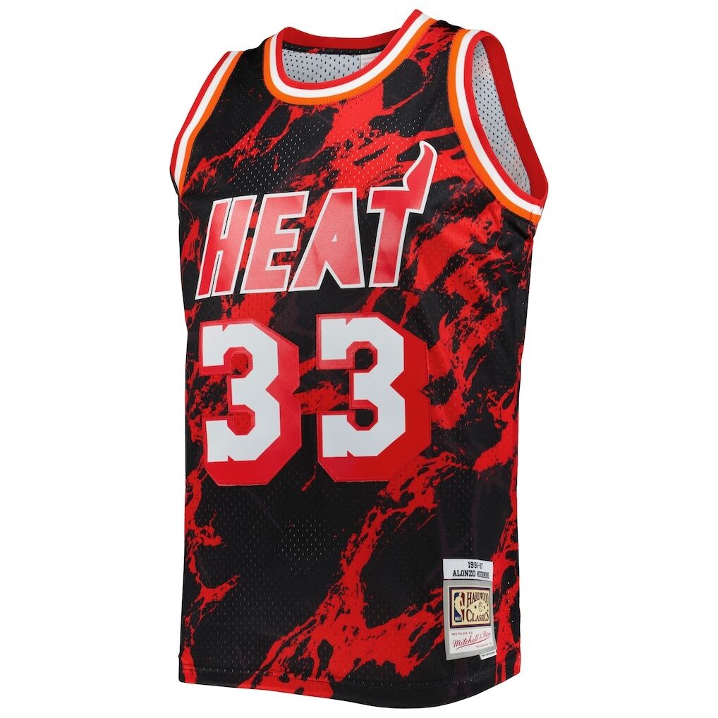 Alonzo Mourning Miami Heat Mitchell & Ness 1996/97 Hardwood Classics Marble Swingman Jersey