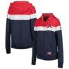 Atlanta Braves New Era Women's Colorblock Full-Zip Hoodie Jacket - - Front View
