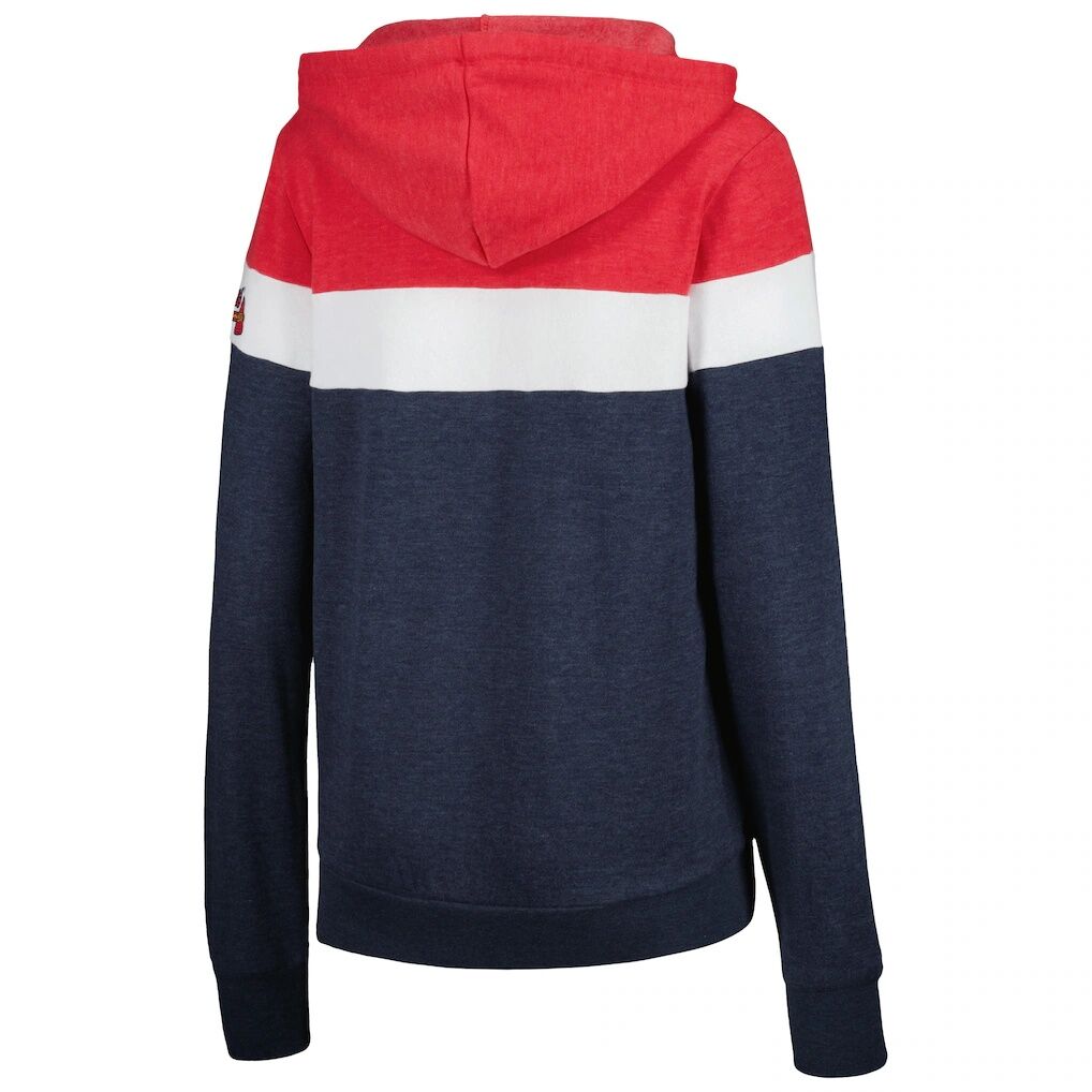 Atlanta Braves New Era Women’s Colorblock Full-Zip Hoodie Jacket – Heather Navy