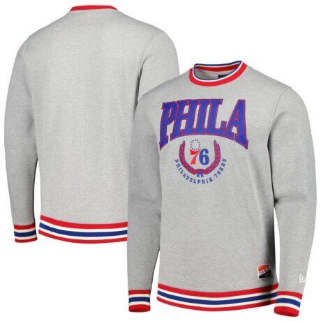 Philadelphia 76ers New Era Unisex Vintage Throwback Crew Sweatshirt - - Front View