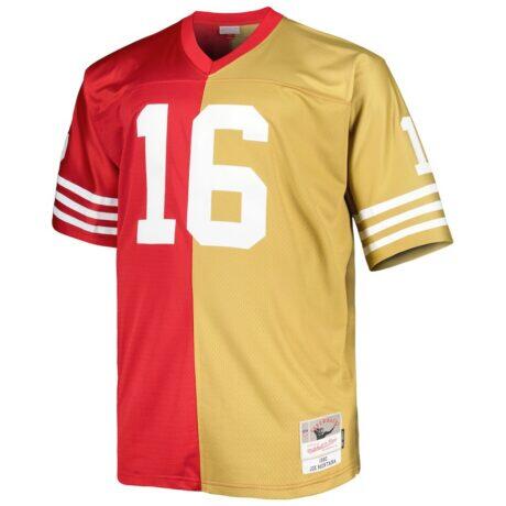 Joe Montana San Francisco 49ers Mitchell & Ness Big & Tall Split Legacy Retired Player Replica Jersey - - Front View