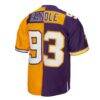 John Randle Minnesota Vikings Mitchell & Ness 1998 Split Legacy Replica Jersey - - Detail View