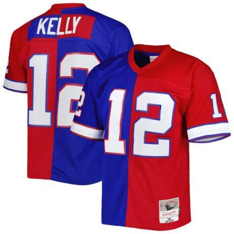 Jim Kelly Buffalo Bills Mitchell & Ness 1990 Split Legacy Replica Jersey - - Front View