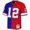 Jim Kelly Buffalo Bills Mitchell & Ness 1990 Split Legacy Replica Jersey - - Side View
