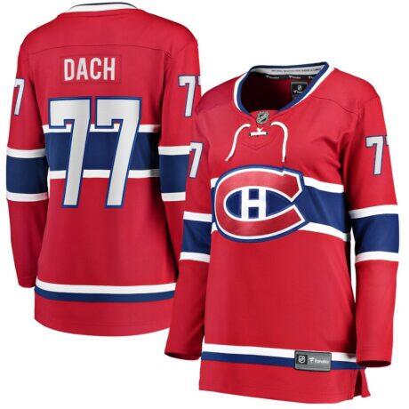 Kirby Dach Montreal Canadiens Fashion7 Women's Home Breakaway Player Jersey - Red - Front View