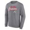 Atlanta Braves Heather Gray Fashion7 Simplicity Pullover Sweatshirt - Heather Gray - Side View