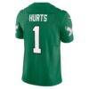 Jalen Hurts Philadelphia Eagles Nike Vapor F.U.S.E. Limited Jersey - Kelly Green - Detail View