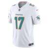 Jaylen Waddle Miami Dolphins Nike Vapor F.U.S.E. Limited Jersey - White - Side View