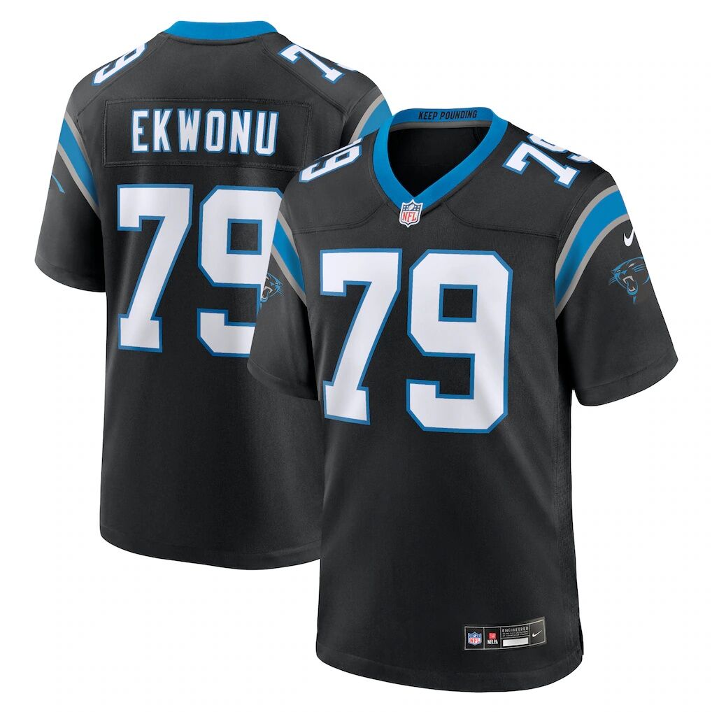 Ikem Ekwonu Carolina Panthers Nike Game Jersey