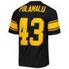 Troy Polamalu Pittsburgh Steelers Mitchell & Ness Legacy Replica Jersey - Black - Detail View