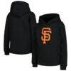 San Francisco Giants Youth Team Primary Logo Pullover Hoodie - Black - Front View
