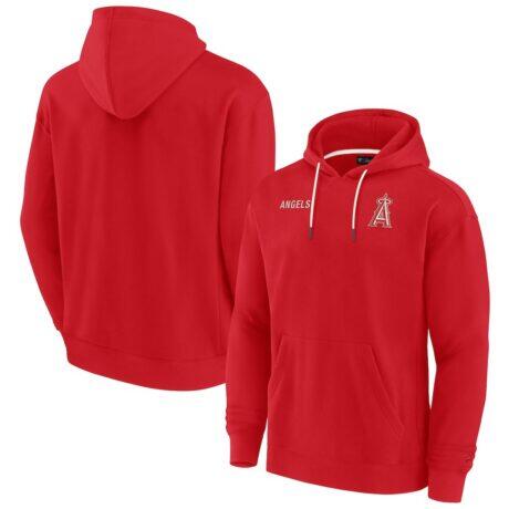 Los Angeles Angels Fashion7 Unisex Elements Super Soft Fleece Pullover Hoodie - Red - Front View