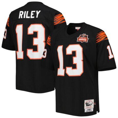 Ken Riley Cincinnati Bengals 1981 Mitchell & Ness Authentic Throwback Retired Player Jersey - Black - Front View
