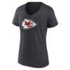Kansas City Chiefs Women's Primary Team Logo V-Neck T-Shirt - Charcoal - Side View