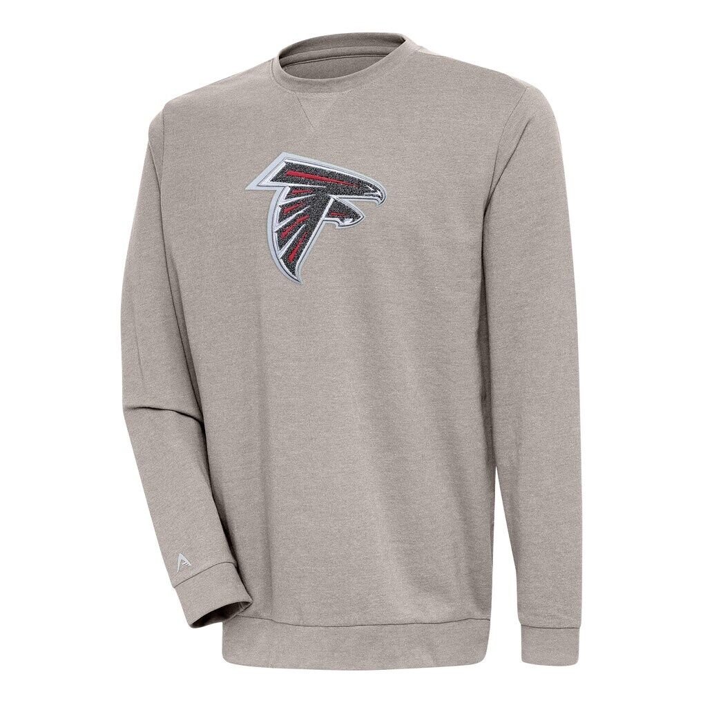 Atlanta Falcons Antigua Reward Chenille Pullover Crewneck Sweatshirt – Oatmeal