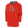 Cleveland Browns Antigua Victory Chenille Pullover Hoodie - Orange - Front View