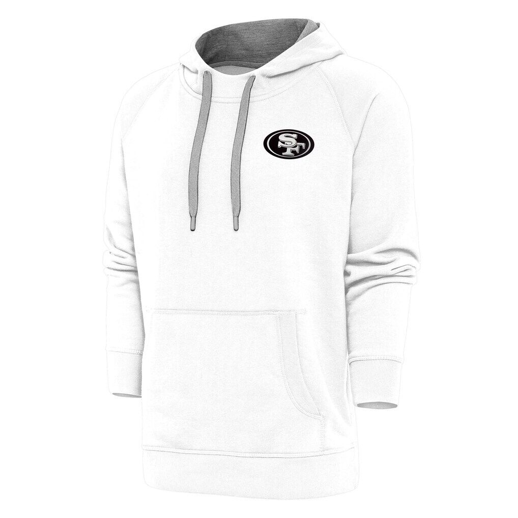 San Francisco 49ers Antigua Metallic Logo Victory Pullover Hoodie