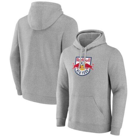New York Red Bulls Official Logo Pullover Hoodie - Gray - Front View