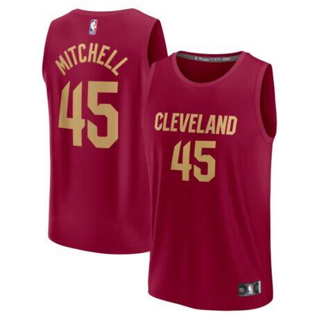 Donovan Mitchell Cleveland Cavaliers Fanatics Fast Break Replica Jersey - Icon Edition - - Front View