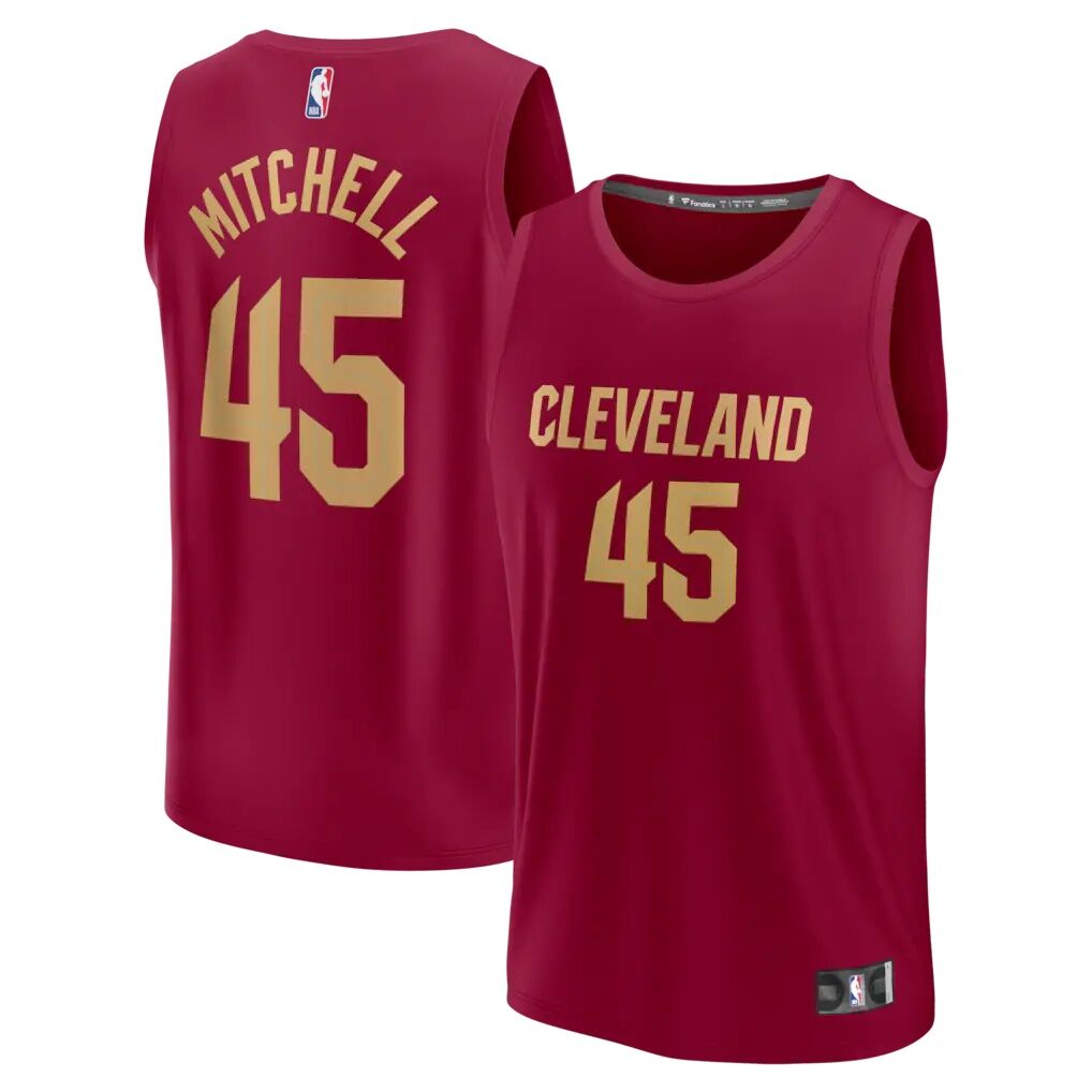 Donovan Mitchell Cleveland Cavaliers Fanatics Fast Break Replica Jersey – Icon Edition – Wine