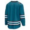San Jose Sharks Fashion7 Home Breakaway Jersey - Teal - Detail View