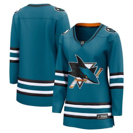 San Jose Sharks Fashion7 Women's Home Breakaway Jersey - Teal - Front View