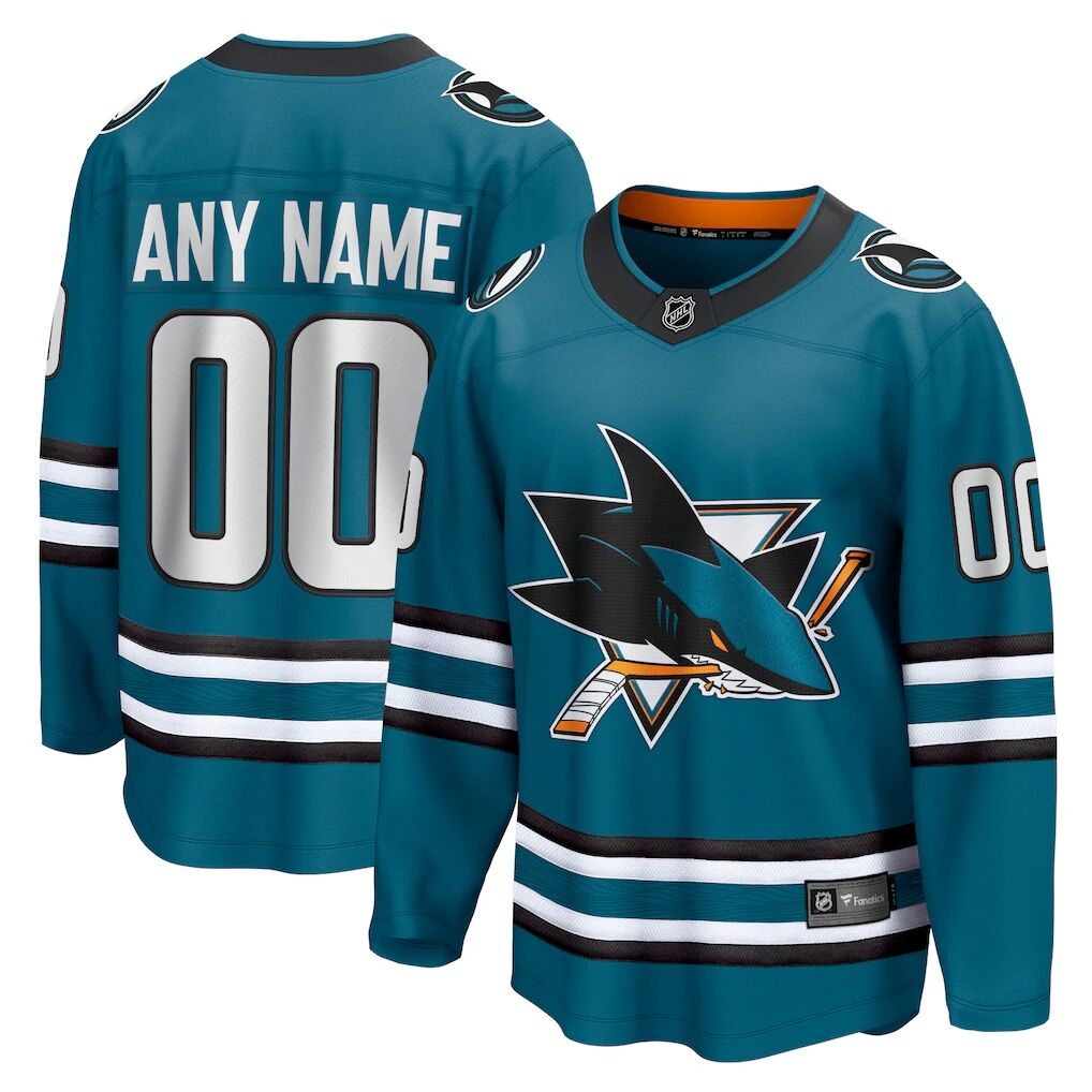 San Jose Sharks Fashion7 Home Breakaway Custom Jersey
