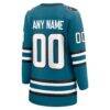 San Jose Sharks Fashion7 Women's Home Breakaway Custom Jersey - Teal - Detail View