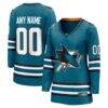 San Jose Sharks Fashion7 Women's Home Breakaway Custom Jersey - Teal - Front View
