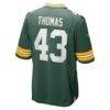 Kiondre Thomas Green Bay Packers Nike Game Player Jersey - Green - Detail View