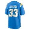 Deane Leonard Los Angeles Chargers Nike Game Player Jersey - - Detail View