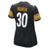 Jaylen Warren Pittsburgh Steelers Nike Women's Game Player Jersey - Black - Detail View