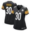 Jaylen Warren Pittsburgh Steelers Nike Women's Game Player Jersey - Black - Front View