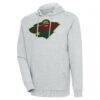 Minnesota Wild Antigua Logo Action Chenille Pullover Hoodie - - Front View