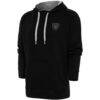 Las Vegas Raiders Antigua Tonal Logo Victory Pullover Hoodie - Black - Front View