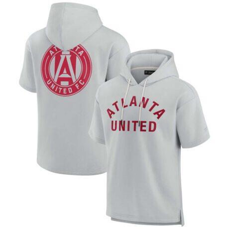 Atlanta United FC Fashion7 Unisex Elements Super Soft Fleece Short Sleeve Pullover Hoodie - Gray - Front View