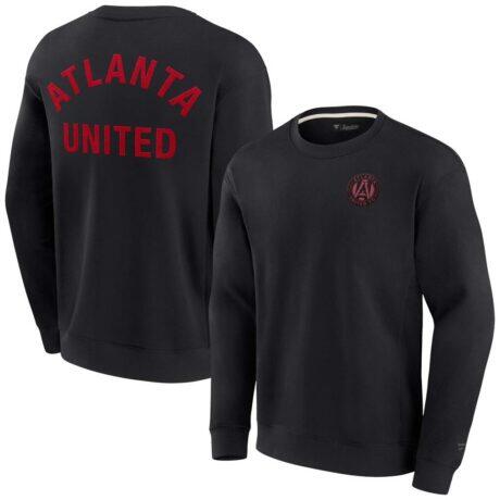 Atlanta United FC Fashion7 Unisex Super Soft Pullover Crew Sweatshirt - Black - Front View