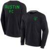 Austin FC Fashion7 Unisex Super Soft Pullover Crew Sweatshirt - Black - Front View